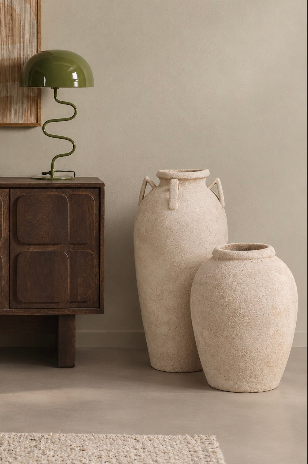 Aegean stone hand floor vase