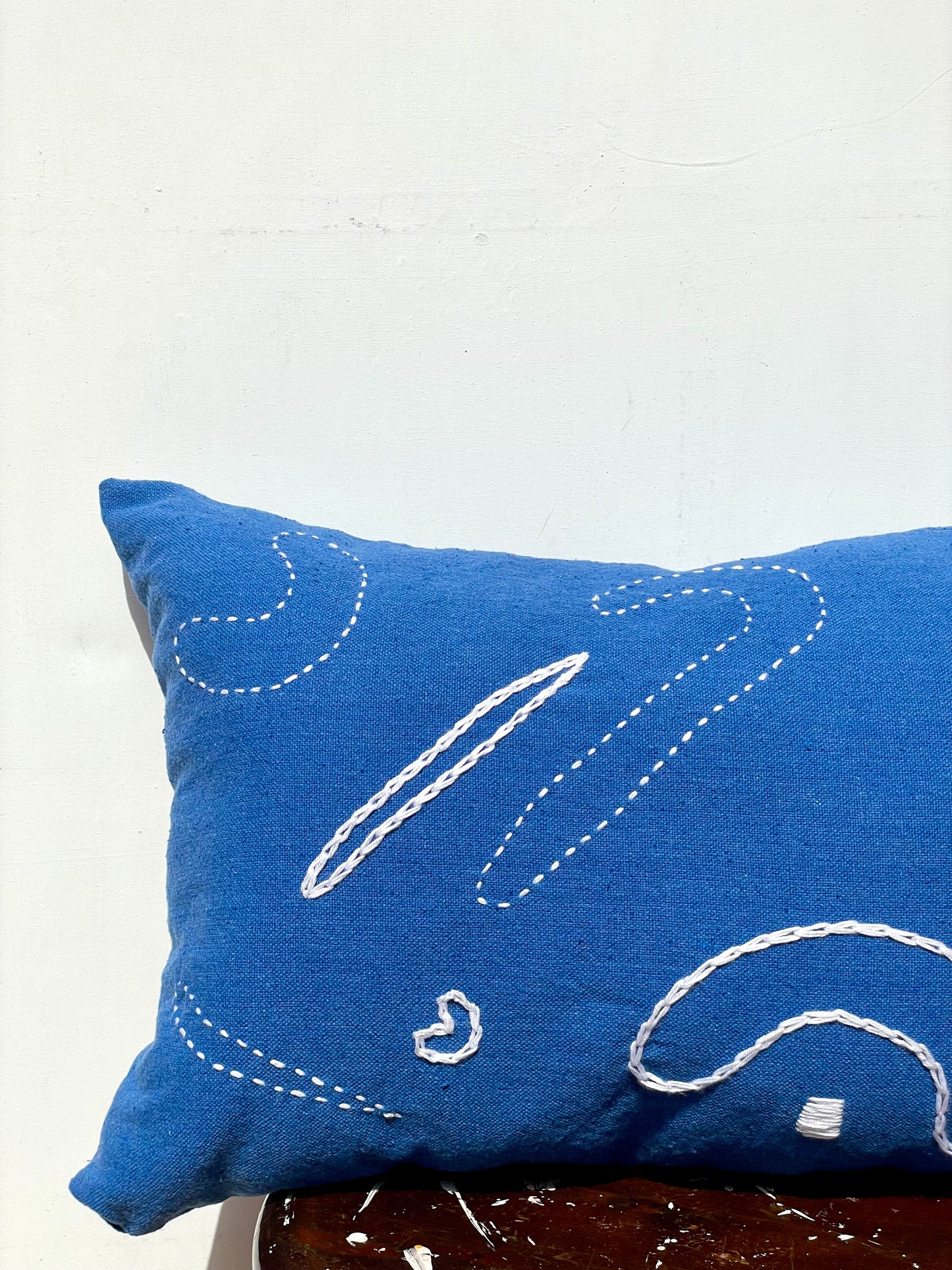 Blue wave cushion