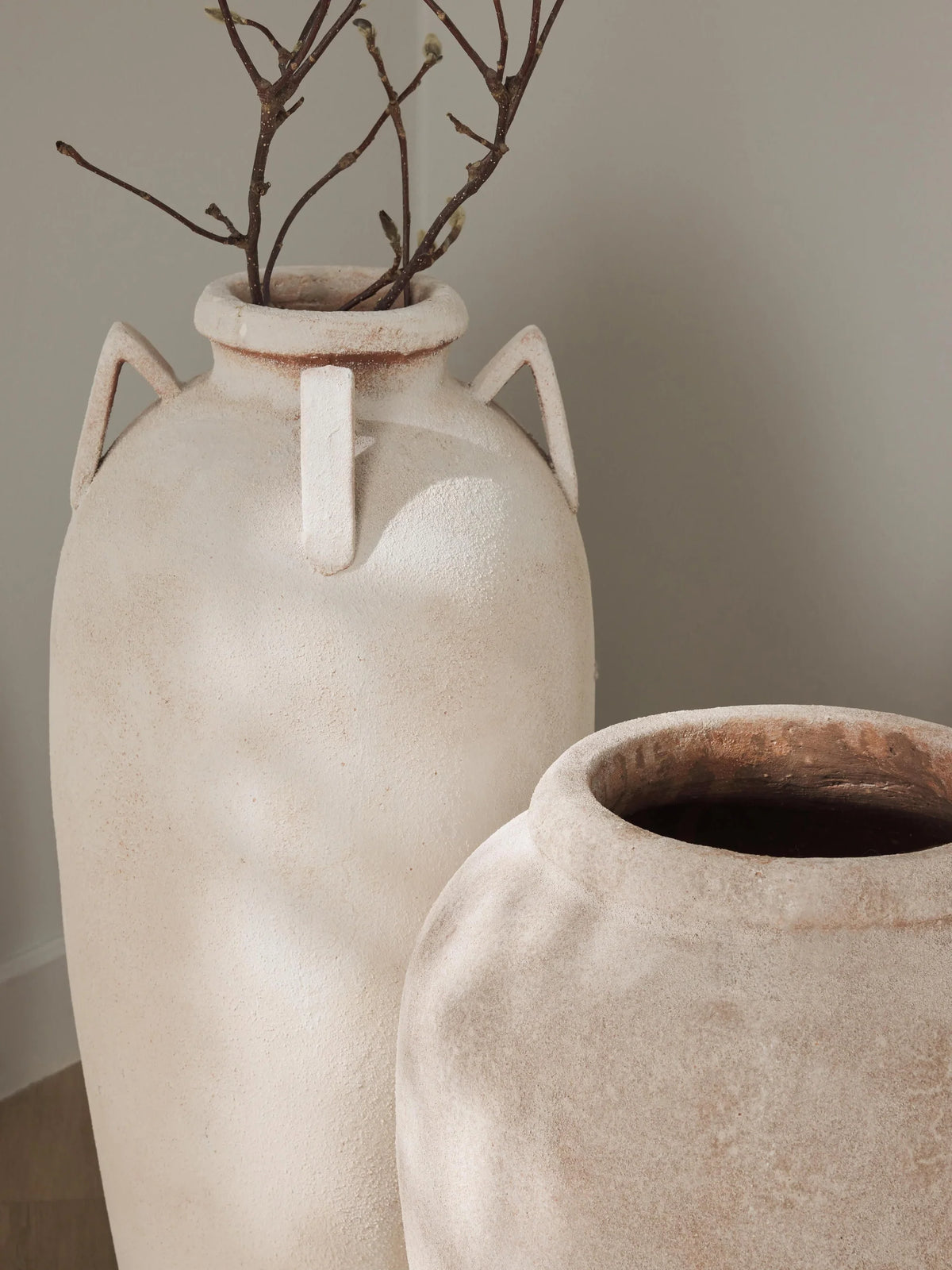 Aegean stone hand floor vase