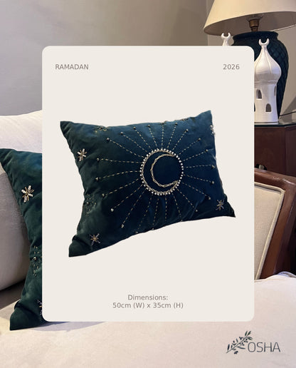 The petrol crescent pillow