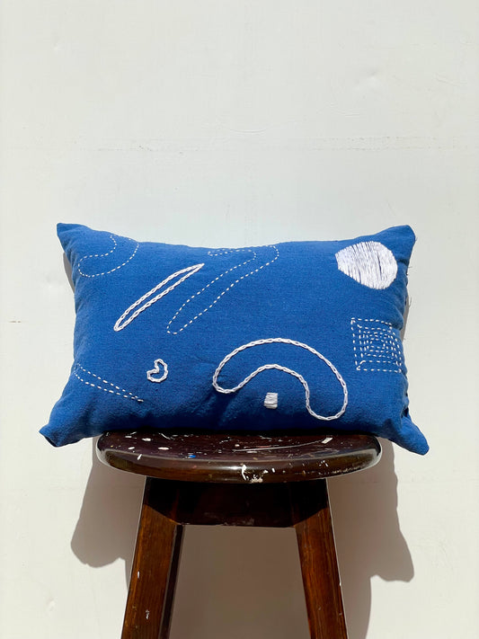 Blue wave cushion