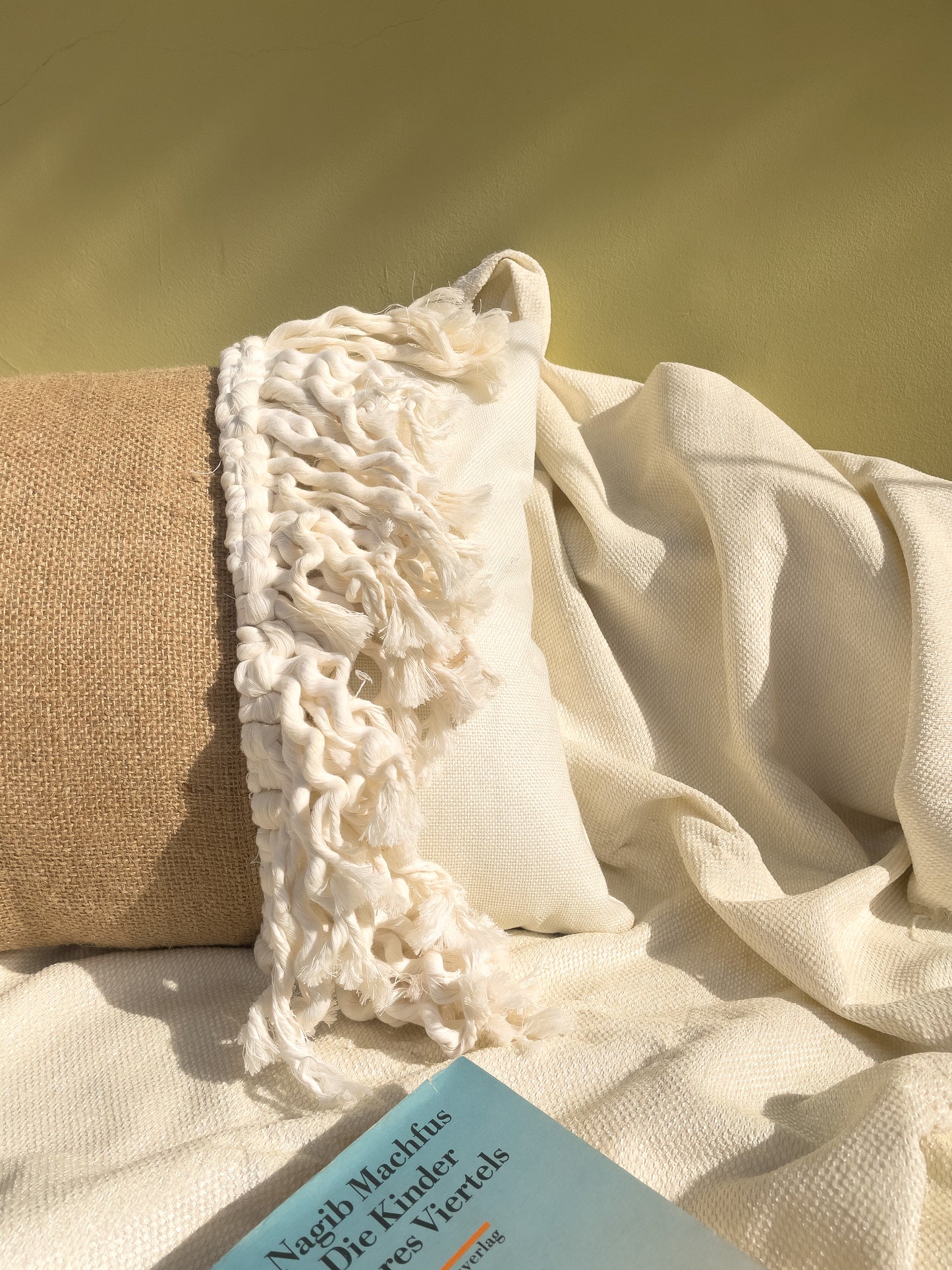 White Fringes Cushion